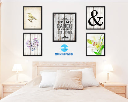 As for me & my ranch, we will serve the Lord Quote Wood Framed Print Home Decor Wall Art Gifts