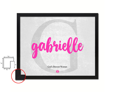 Gabrielle Personalized Biblical Name Plate Art Framed Print Kids Baby Room Wall Decor Gifts