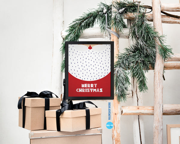 Merry Christmas Holiday Season Gifts Wood Framed Print Home Decor Wall Art