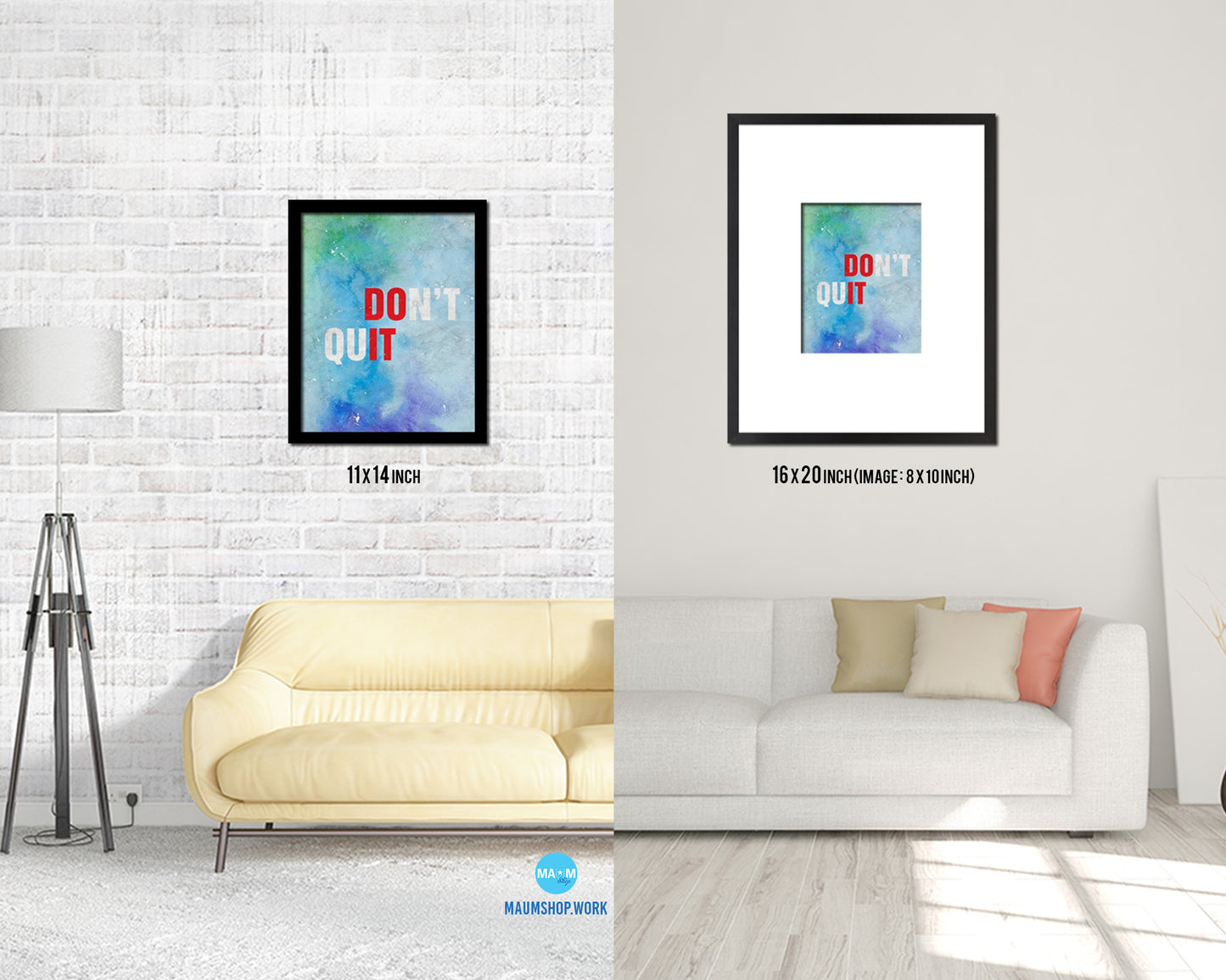 Don't Quit Quote Framed Print Wall Art Decor Gifts