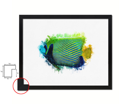 Tropical Fish Framed Print Modern Restaurant Sushi Bar Modern Watercolor Wall Art Decor