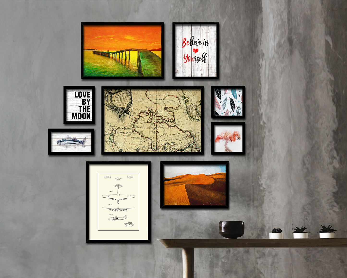 North East Canada and Greenland Historical Map Framed Print Art Wall Decor Gifts