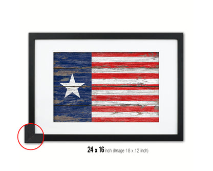 Texas Navy Texan Revolution 1838-1846 Naval Jack Wood Rustic Flag Framed Print Art