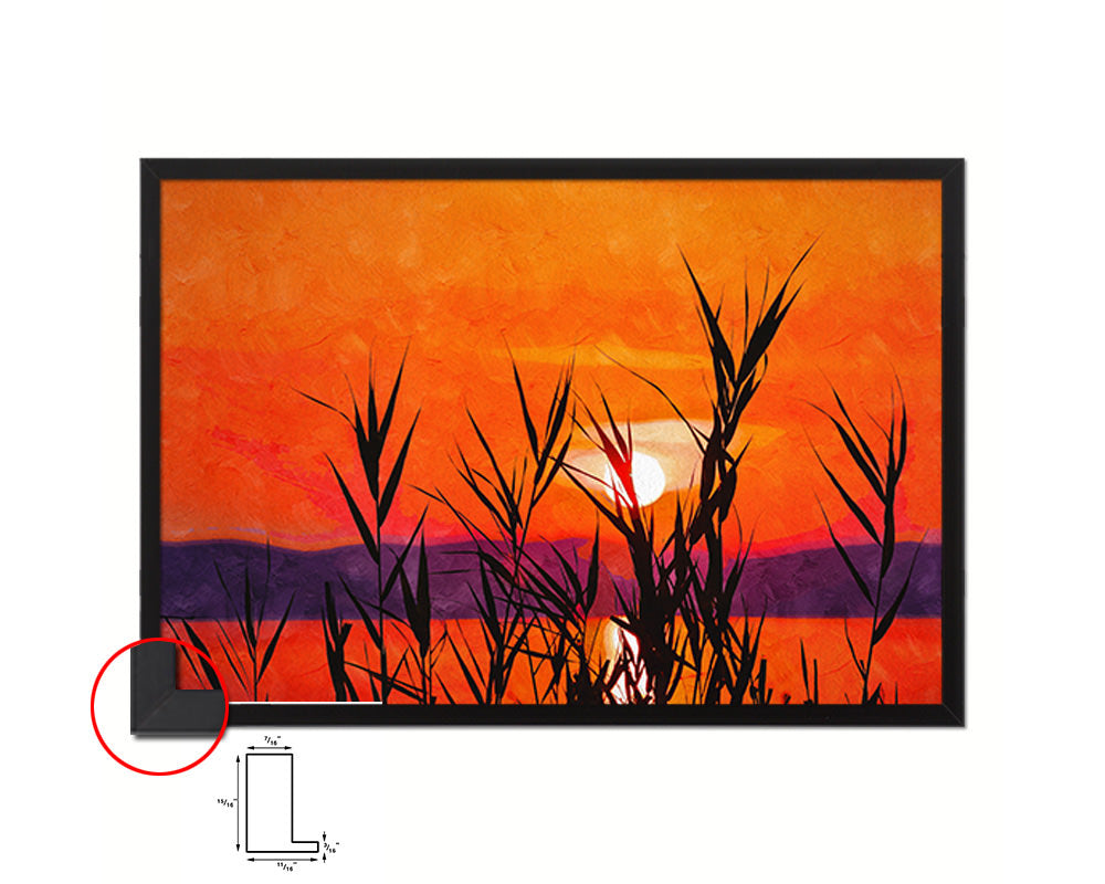 Sunset, Sea Artwork Painting Print Art Frame Home Wall Decor Gifts