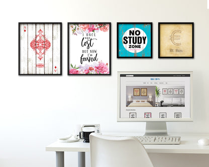 I once was lost but now I'm found Quote Framed Print Home Decor Wall Art Gifts