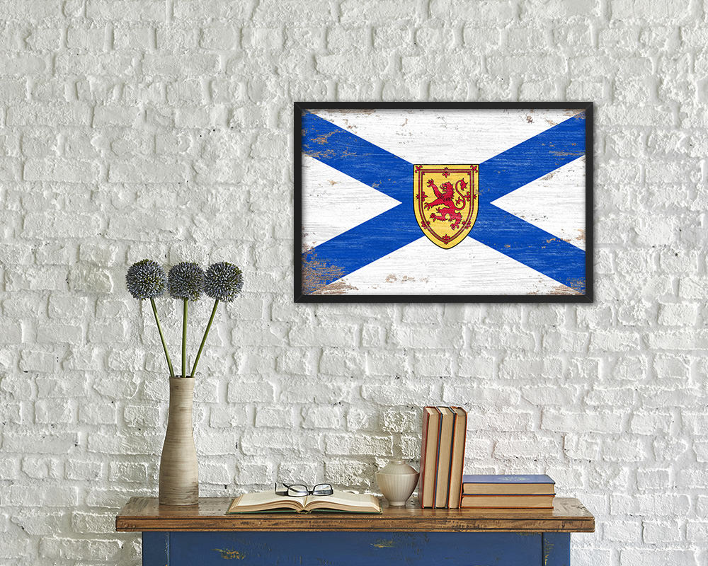 Nova Scotia Province City Canada Country Shabby Chic Flag Framed Prints Decor Wall Art Gifts