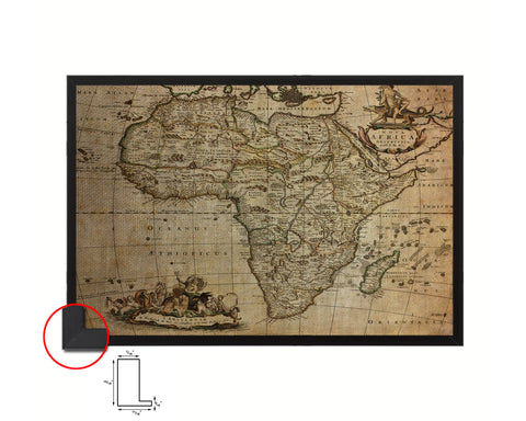 Africa Willem Blaeu Amsterdam 1635 Vintage Map Framed Print Art Wall Decor Gifts