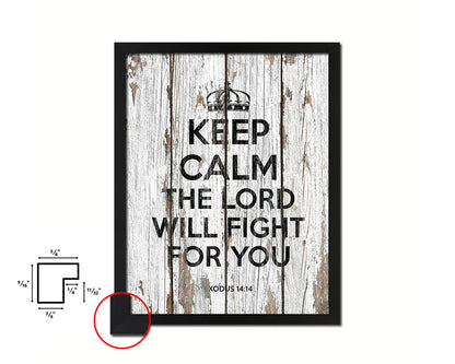 Keep calm the Lord will fight for you Bible Quote Framed Print Home Decor Wall Art Gifts