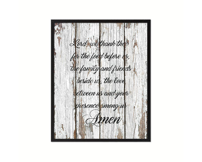 Lord we thank thee for the food before us, Amen Quote Framed Print Home Decor Wall Art Gifts