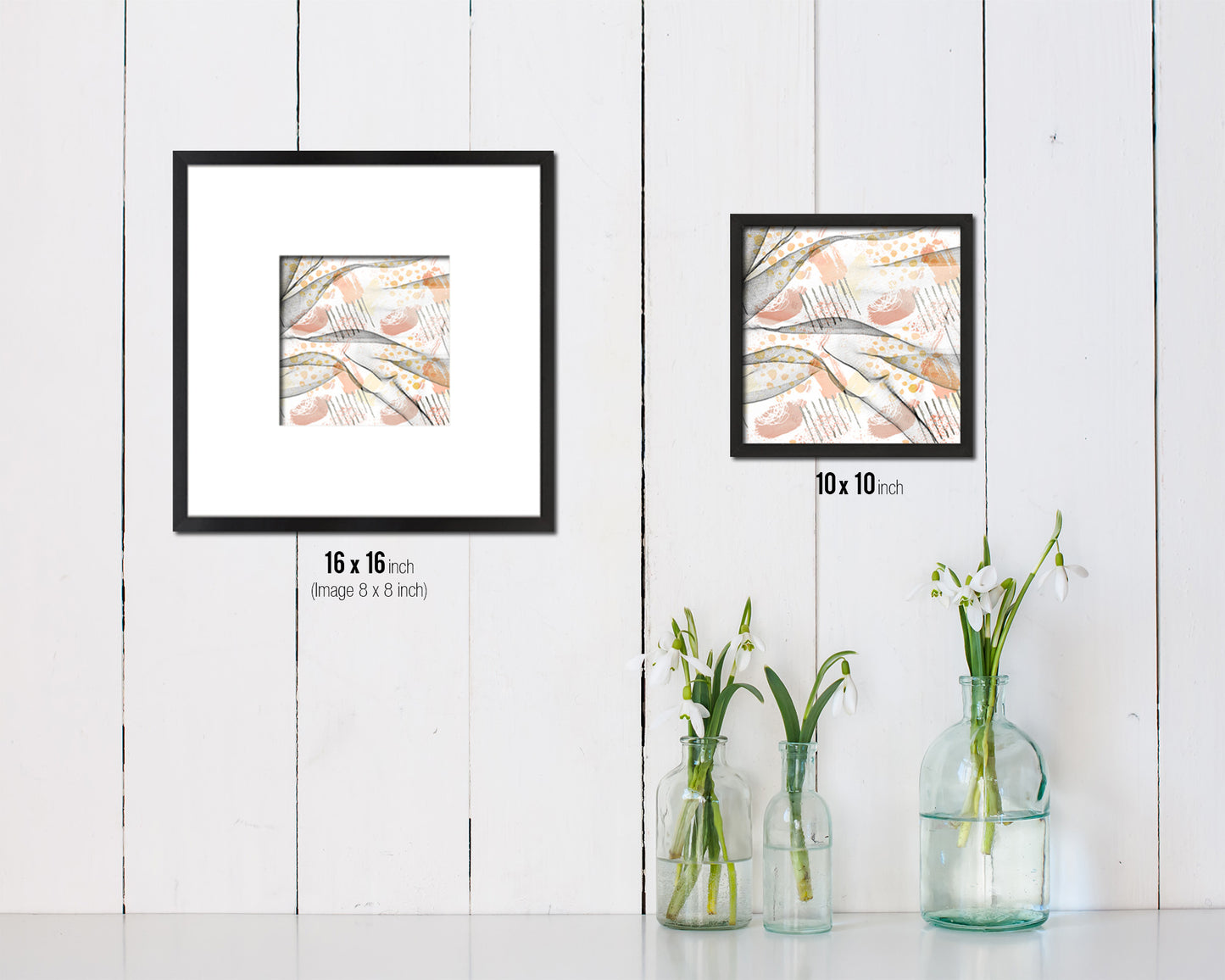 Abstract Orange Artwork Wood Frame Gifts Modern Wall Decor Art Prints