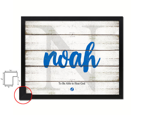 Noah Personalized Biblical Name Plate Art Framed Print Kids Baby Room Wall Decor Gifts
