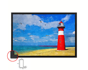 Lighthouse Westkapelle Netherlands Landscape Painting Print Art Frame Home Wall Decor Gifts