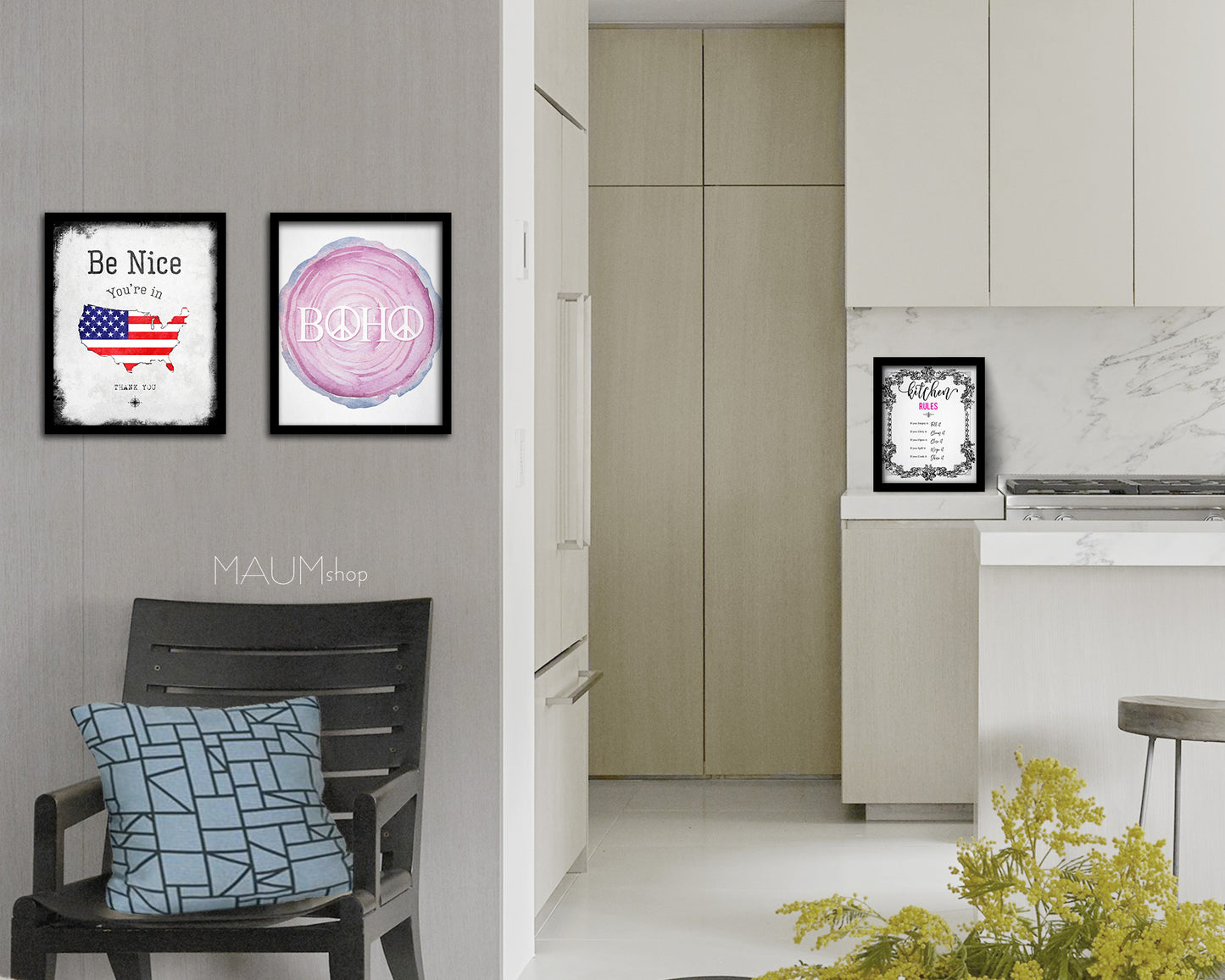 BOHO Quote Framed Print Wall Decor Art Gifts