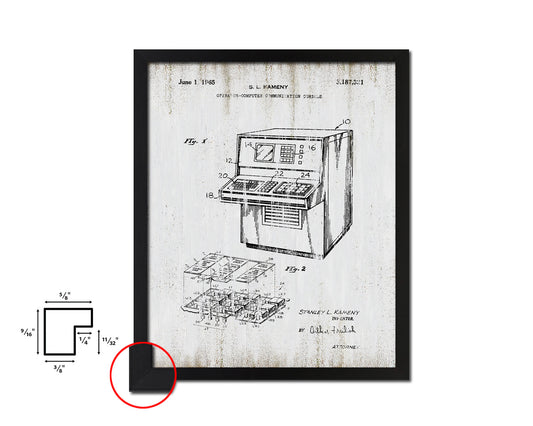 Operator Communication Console Computer Vintage Patent Artwork Black Frame Print Gifts