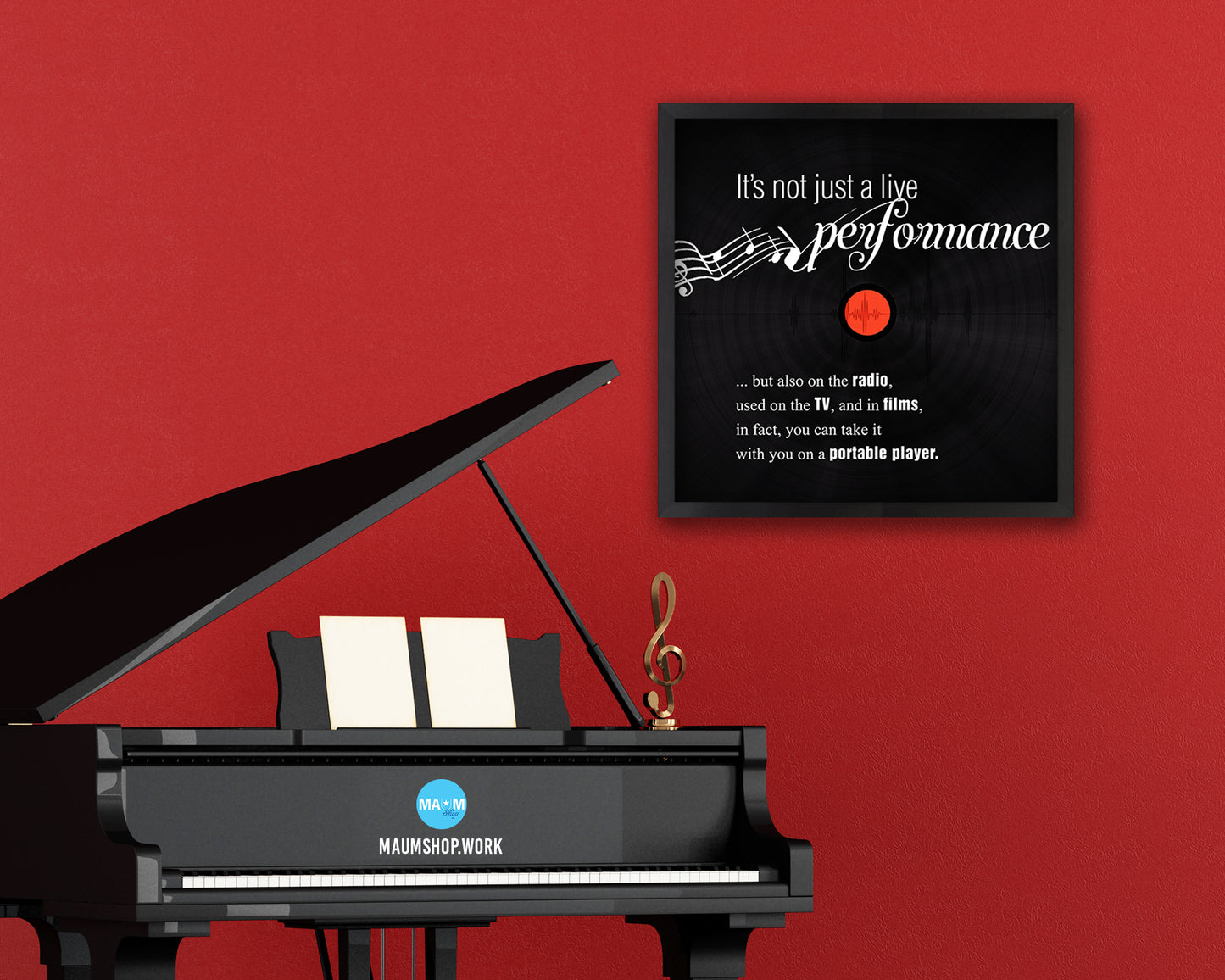 It's not just a live performance Modern Music Quote Framed Print  Wall Decor Art Gifts