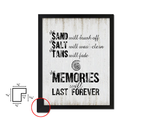 Sand will brush off Quote Wood Framed Print Wall Decor Art