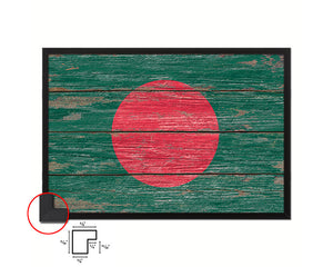 Bangladesh Country Wood Rustic National Flag Wood Framed Print Wall Art Decor Gifts