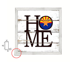 Arizona State Flag Shabby Chic Home Decor White Wash Wood Frame Wall Art Prints Gift
