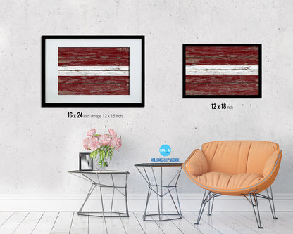 Latvia Country Wood Rustic National Flag Wood Framed Print Wall Art Decor Gifts