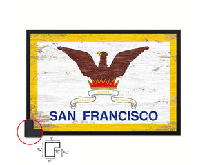 San Francisco City San Francisco State Shabby Chic Flag Framed Prints Decor Wall Art Gifts