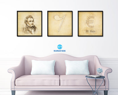 Quaver Rest Vintage Musical Symbol Framed Print Orchestra Teacher Gifts Home Wall Decor