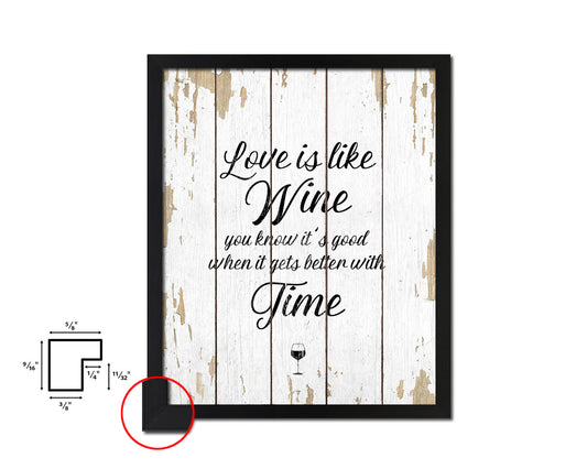 Love is like wine you know it's good Words Wood Framed Print Wall Decor Art Gifts