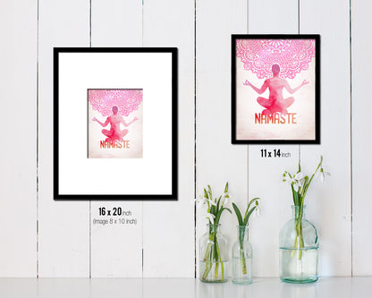 Fire Log Pose Yoga Wood Framed Print Wall Decor Art Gifts