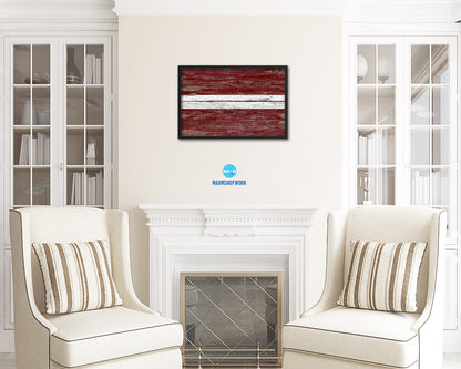 Latvia Country Wood Rustic National Flag Wood Framed Print Wall Art Decor Gifts