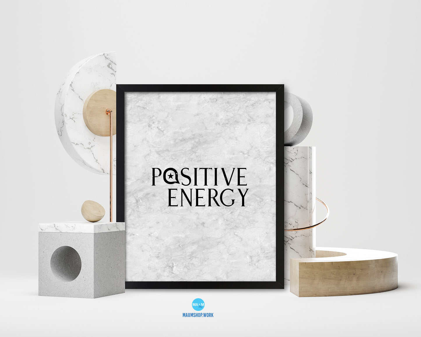 Positive Energy Quote Framed Print Wall Art Decor Gifts