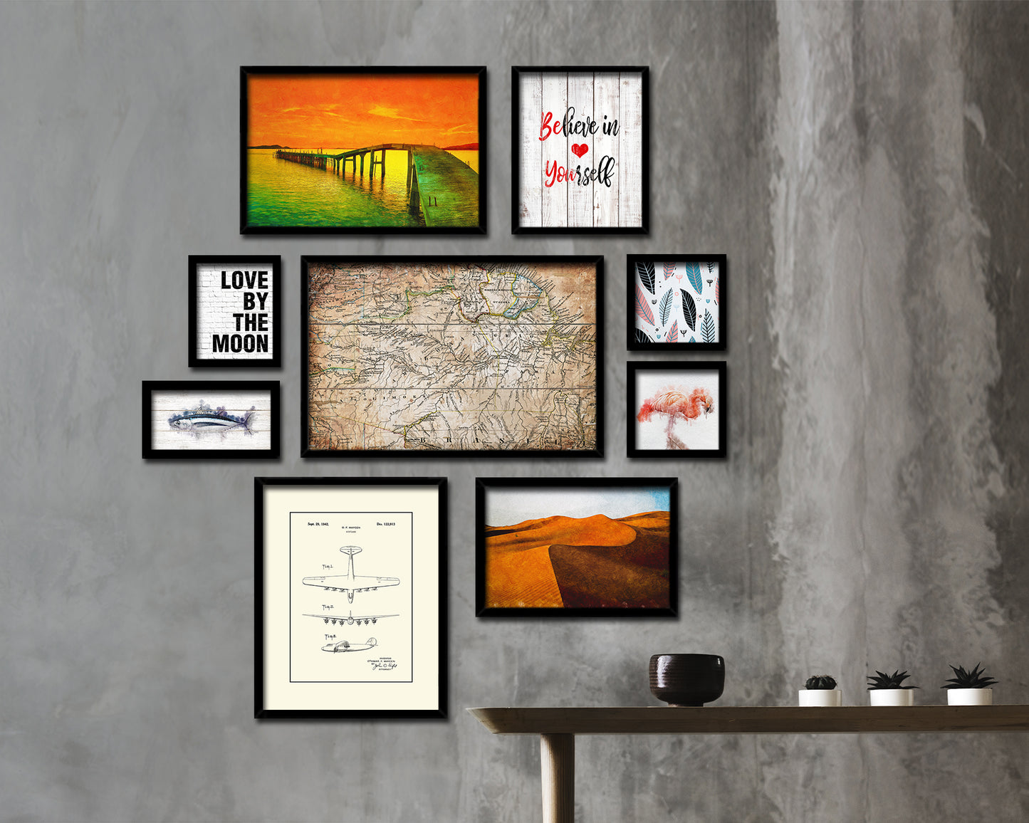 Amazon River Basin Antique Map Framed Print Art Wall Decor Gifts