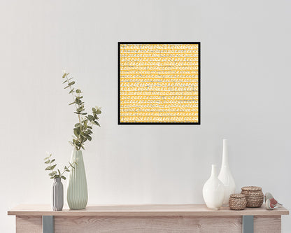 Abstract Yellow Artwork Wood Frame Gifts Modern Wall Decor Art Prints