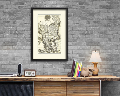 Greece Turkey Bulgaria Transylvania Romania 1799 Old Map Wood Framed Print Art Wall Decor Gifts
