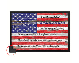 2nd Amendment Wood Rustic Flag Wood Framed Print Wall Art Decor Gifts