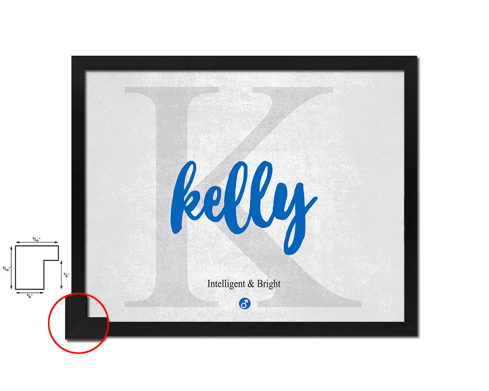 Kelly Personalized Biblical Name Plate Art Framed Print Kids Baby Room Wall Decor Gifts