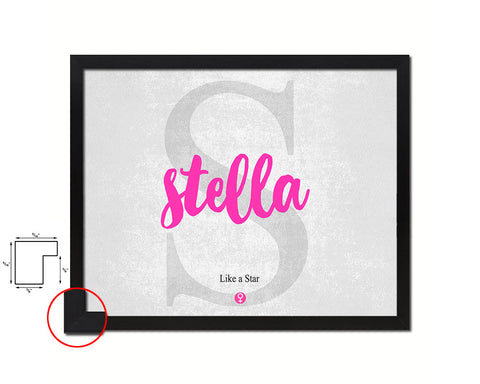 Stella Personalized Biblical Name Plate Art Framed Print Kids Baby Room Wall Decor Gifts