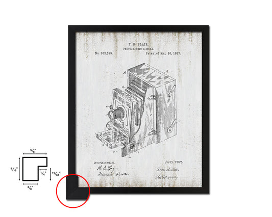 Blair Photographic Camera Vintage Patent Artwork Black Frame Print Wall Art Decor Gifts