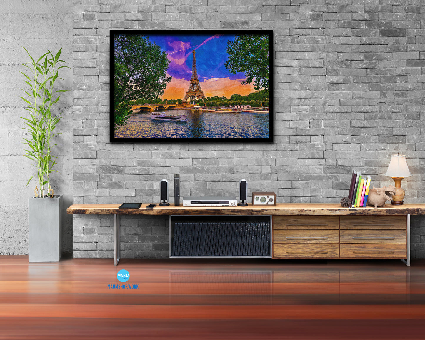 Eiffel Tower River Seine Sunset Paris, Europe, France, Landmark