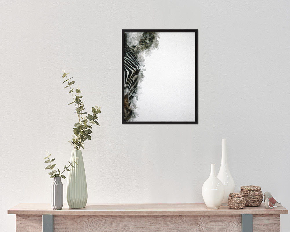 Zebra Animal Painting Print Framed Art Home Wall Decor Gifts