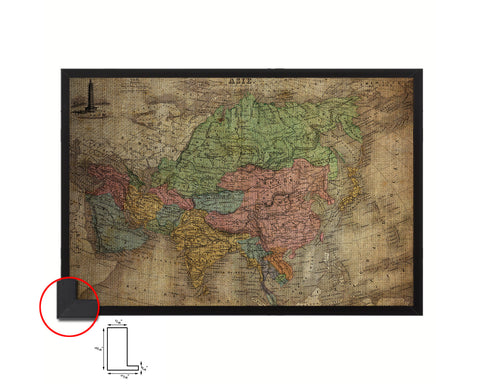 Asia 1875 Vintage Map Framed Print Art Wall Decor Gifts