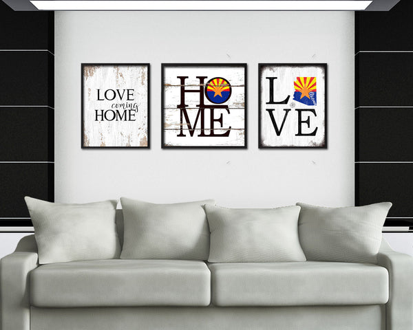 Arizona Shabby Chic Love Sign Wood Framed Paper Print Decor Wall Art Gifts