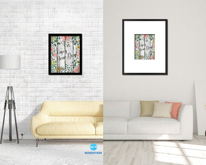 Enjoy your day Quote Wood Framed Print Home Decor Wall Art Gifts