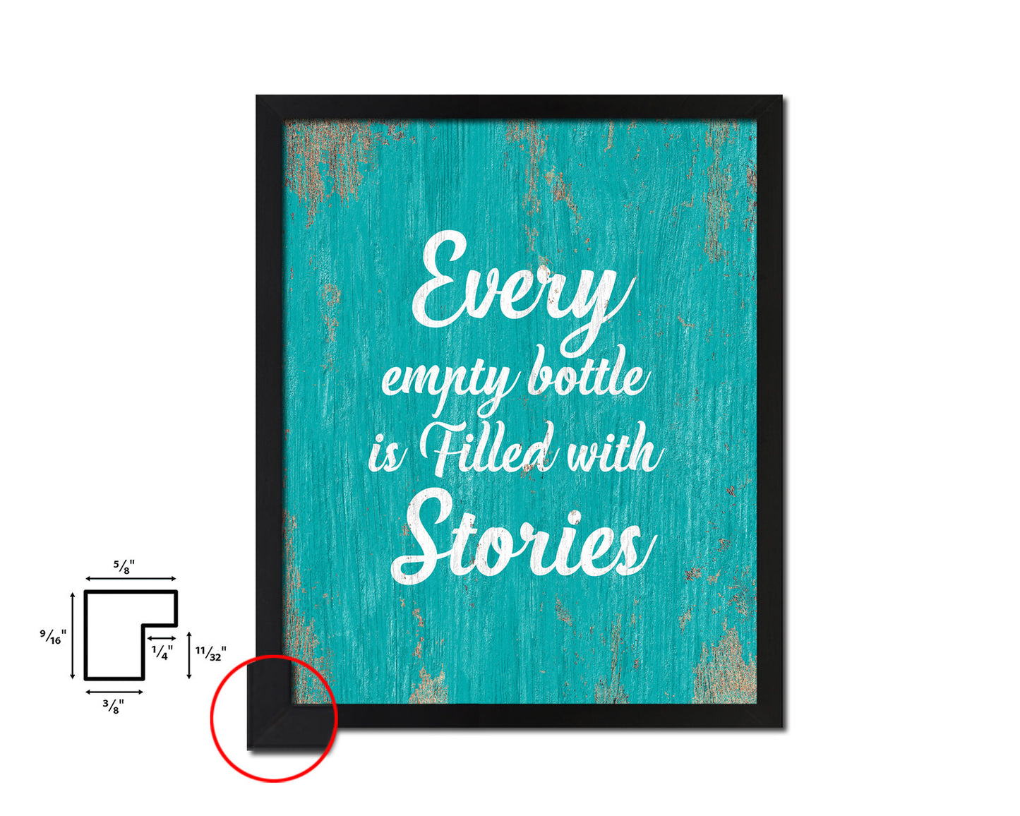 Every Empty Bottle Is Filled With Stories Quotes Framed Print Home Decor Wall Art Gifts