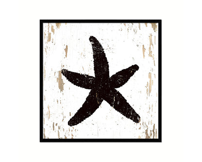Starfish Nautical Wood Framed Gifts Ocean Beach Fishing Home Decor Wall Art Prints