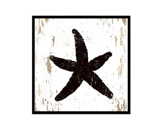 Starfish Nautical Wood Framed Gifts Ocean Beach Fishing Home Decor Wall Art Prints
