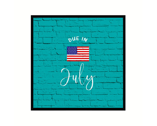 Baby Due In July Pregnancy Announcement Personalized Frame Print Wall Decor Art Gifts