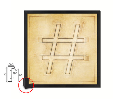 Hashtag Punctuation Symbol Framed Print Home Decor Wall Art English Teacher Gifts