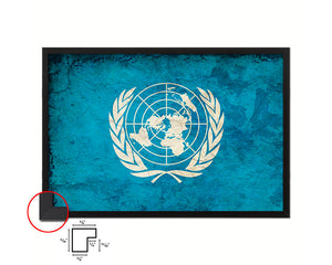 UN Country Vintage Flag Wood Framed Print Wall Art Decor Gifts