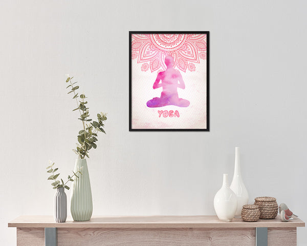 Easy Pose Sukhasana Yoga Wood Framed Print Wall Decor Art Gifts