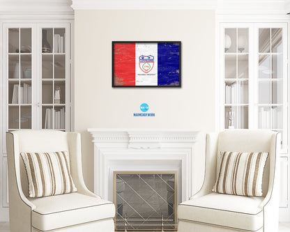 Cleveland City Ohio State Shabby Chic Flag Framed Prints Decor Wall Art Gifts