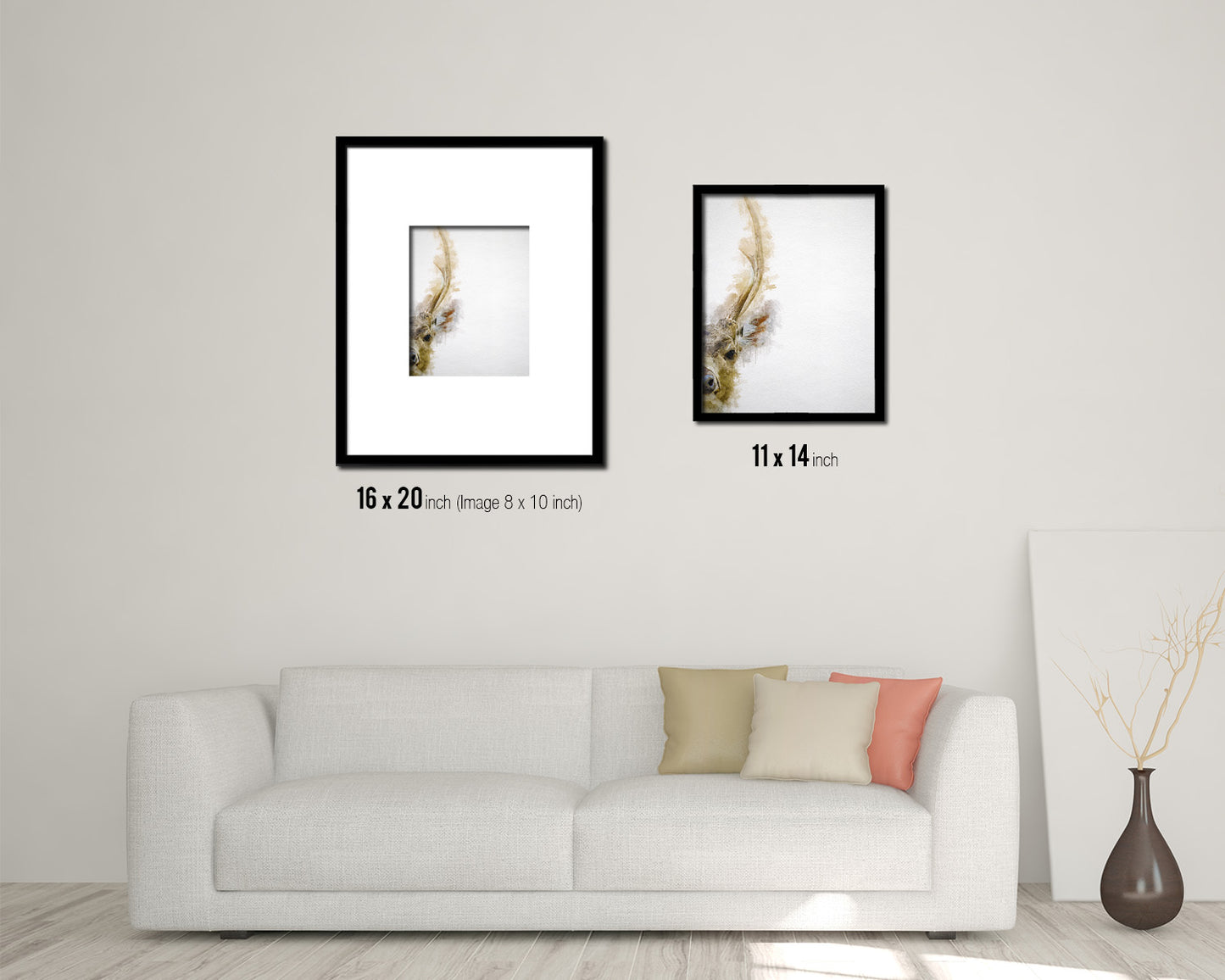 Deer Animal Painting Print Framed Art Home Wall Decor Gifts